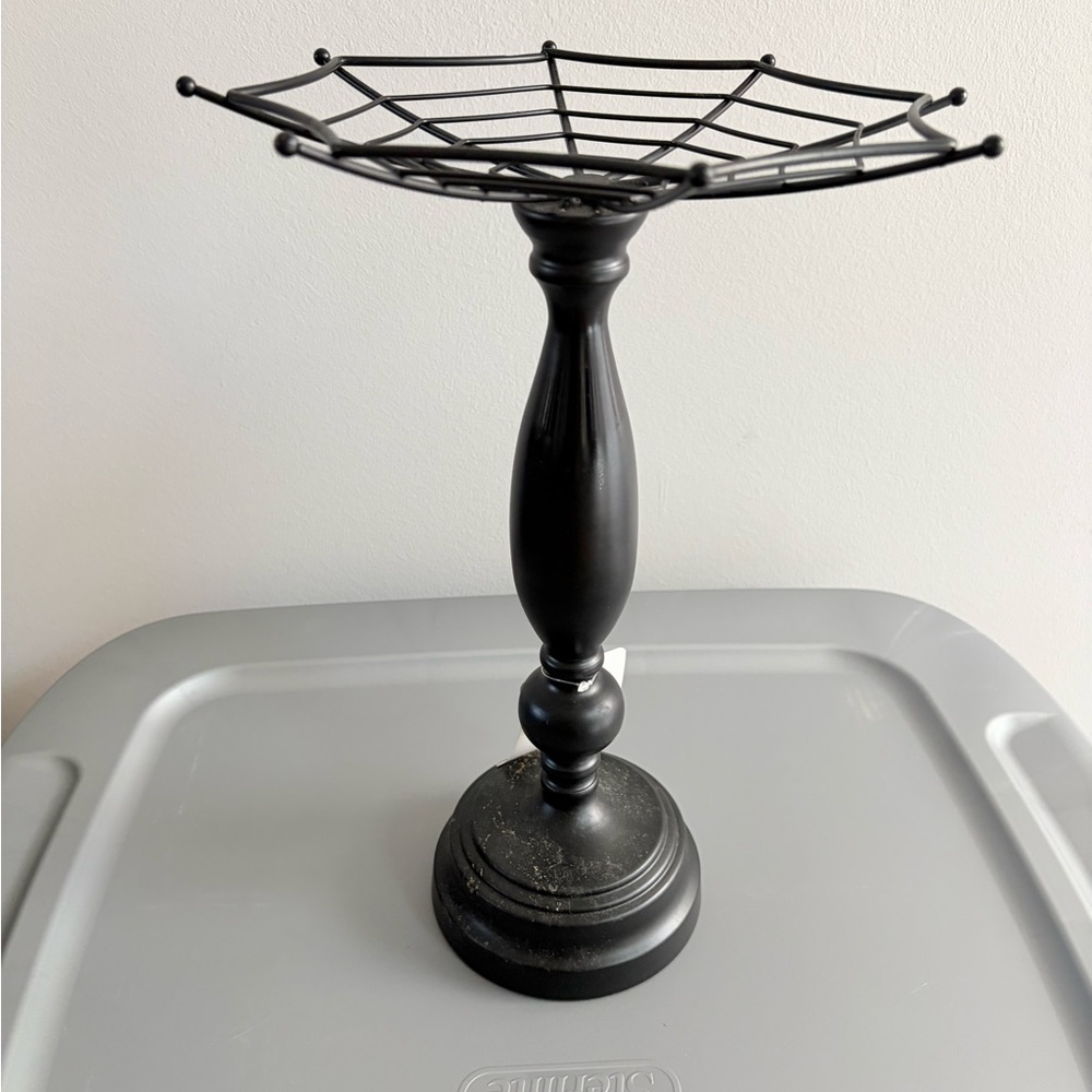 Halloween Spider Web Pedestal Pumpkin Holder - NWT